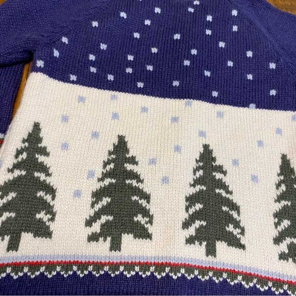 NWT Hanna Andersson Trees Winter Scene Knit Sweater Cotton Wool Christmas Nordic - Picture 6 of 9